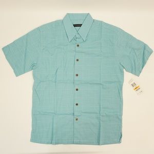 Via Europa Shirts - Via Europa Short Sleeve Rayon Blend Shirt Teal Via Europa Shirts - Via Europa Short Sleeve Rayon Blend Shirt Teal